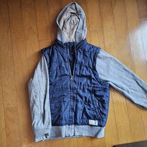 GAP Kids Boys Blue and Gray Hooded Jacket